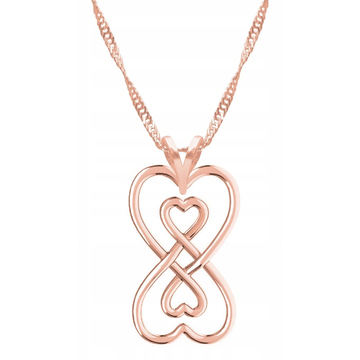 Colier, Larezo, argint 925, placat cu aur roz, 47cm + 3cm