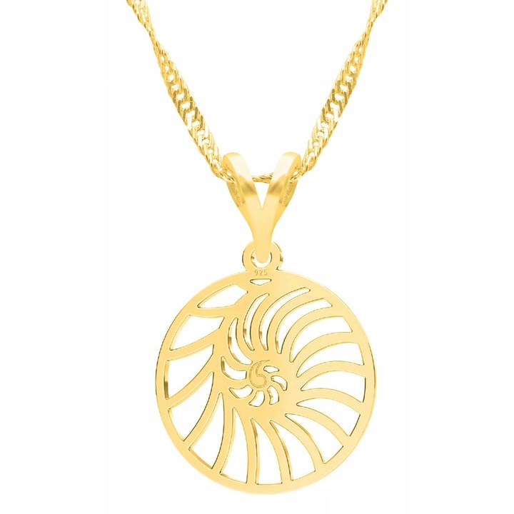 Colier, Larezo, Auriu, Fabricat Din Argint Cu Titlul 925, Scoica, Ideal Pentru Cadou, Ambalaj Elegant Inclus Calitate Superioara