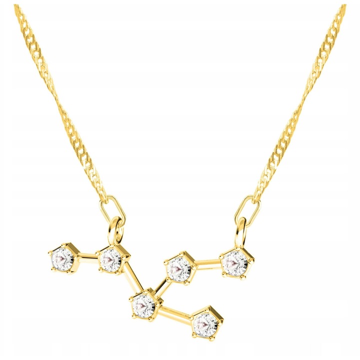 Colier Zodia Taur, Larezo, Argint 925, Acoperire Aur 585, 52cm, Antialergic