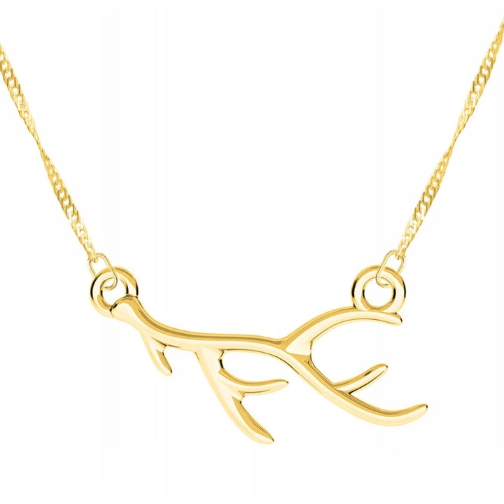 Colier din argint 925 cu placare aur 585, lungime 52cm + 3cm, design elegant