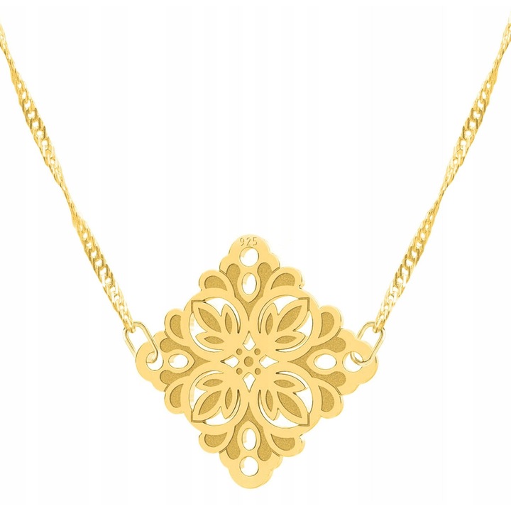 Colier, Larezo, 52cm, 3cm, Argint 925, Auriu