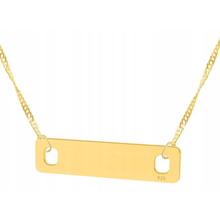 Colier Larezo, argint 925, placat cu aur 585, 47cm + 3cm, design elegant