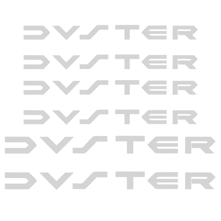 Set 6 stickere pentru manere si capace oglinzi, Duster, argdintiu