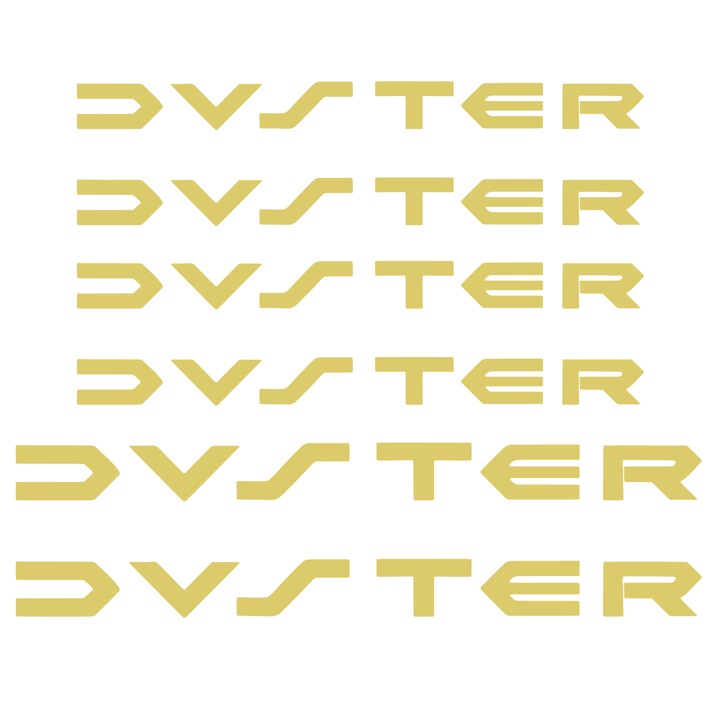 Set 6 stickere pentru manere si capace oglinzi, Duster, auriu