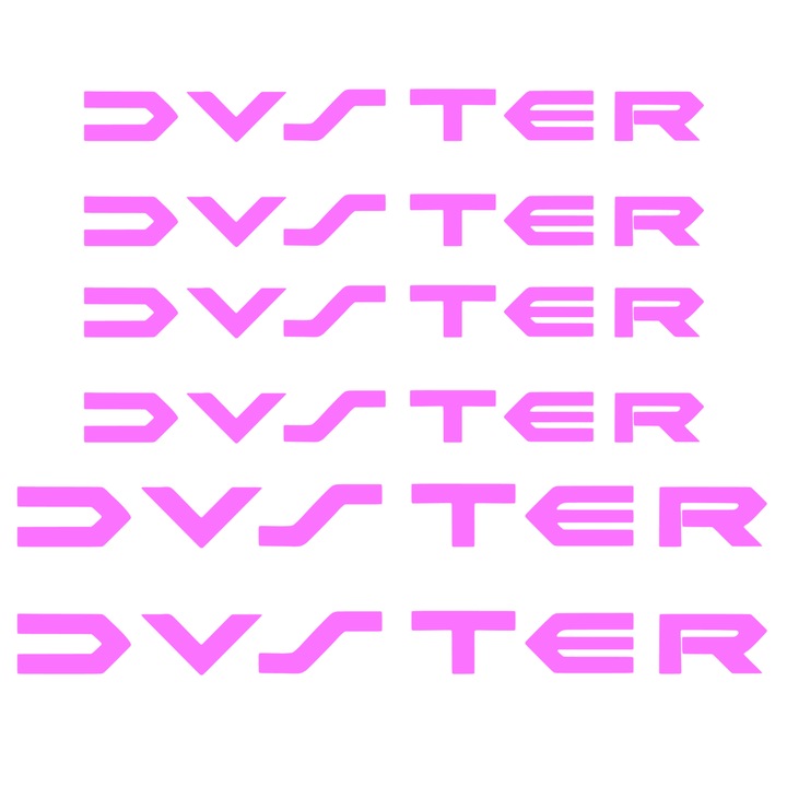 Set 6 stickere pentru manere si capace oglinzi, Duster, roz