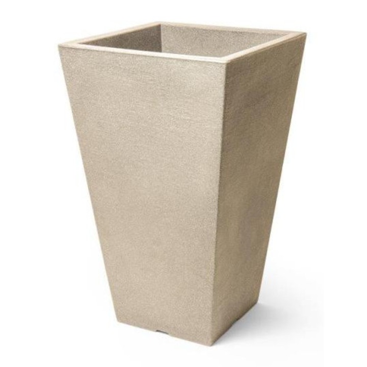 Саксия Квадратна Мила 27 см Бежова - Модерен Дизайн