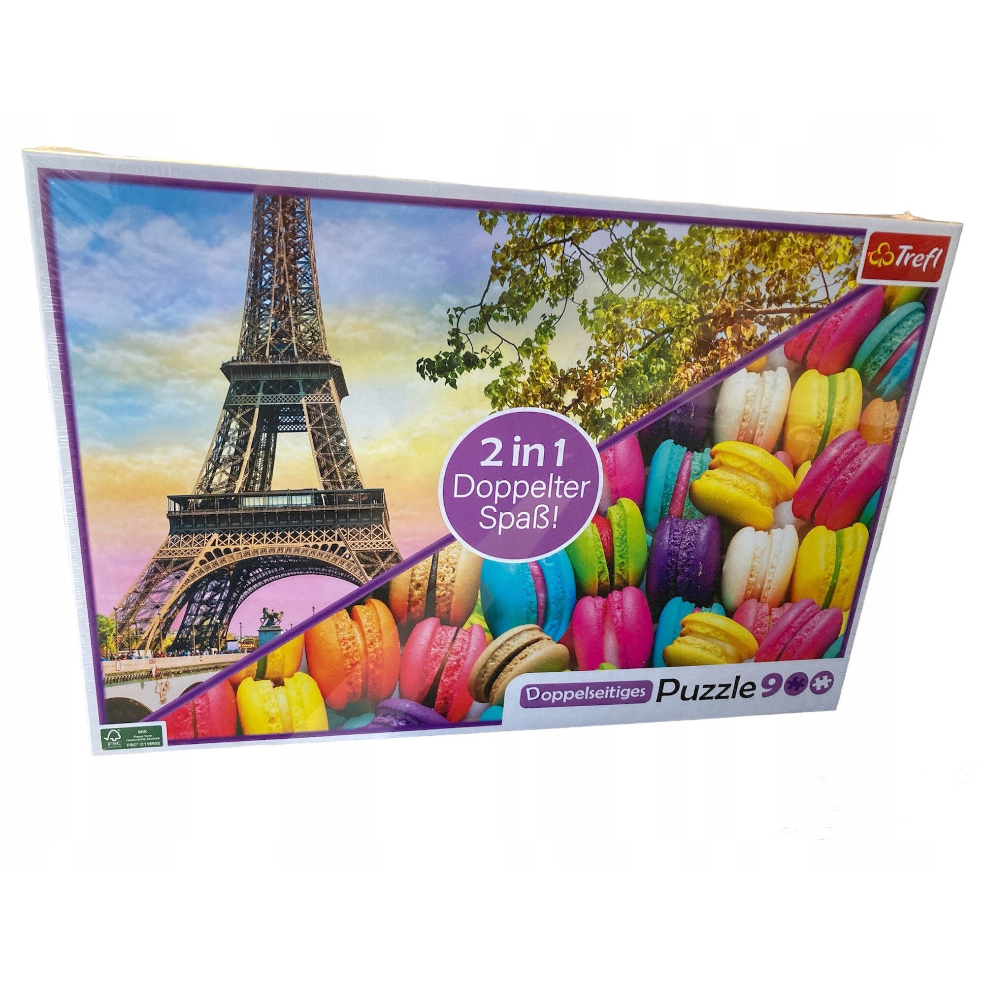TUC 景品 20個 Puzzle 2in1 Trefl 900 piese: Turnul Eiffel / Macarons - eMAG.ro