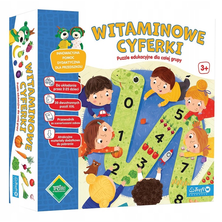 Образователен пъзел "Витаминни цифри" - 30 XXL части