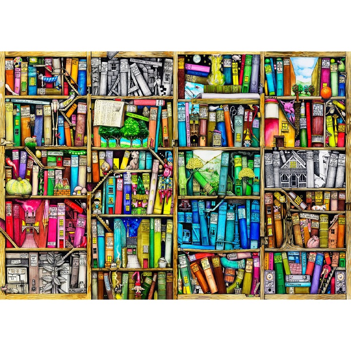 Puzzle din Lemn Wooden.City - Biblioteca, 4000 Piese