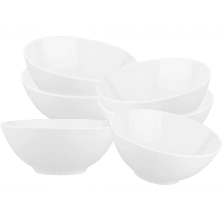 Set 6 farfurii adanci din portelan alb MariaPaula Moderna, 18cm