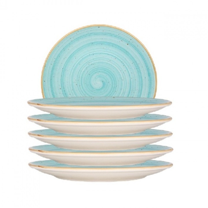 Bonna Aqua Tányérkészlet, 6 darab, 27 cm, porcelán