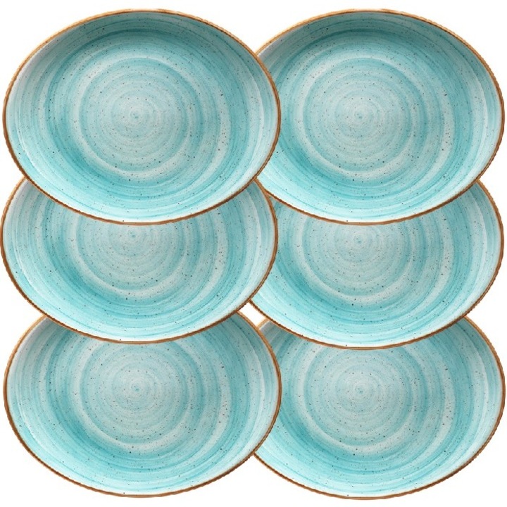 Bonna Aqua 6 db ovális tányér készlet 31x24cm, porcelán