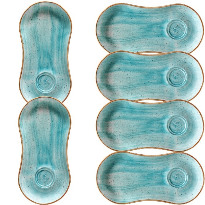 Bonna Aqua 6 darabos étkészlet, tányérok, 25x12cm porcelán
