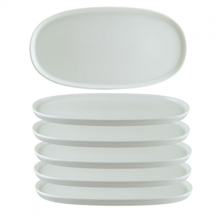 Bonna Hygge 6 db ovális tányér készlet, 21xh2cm, porcelán