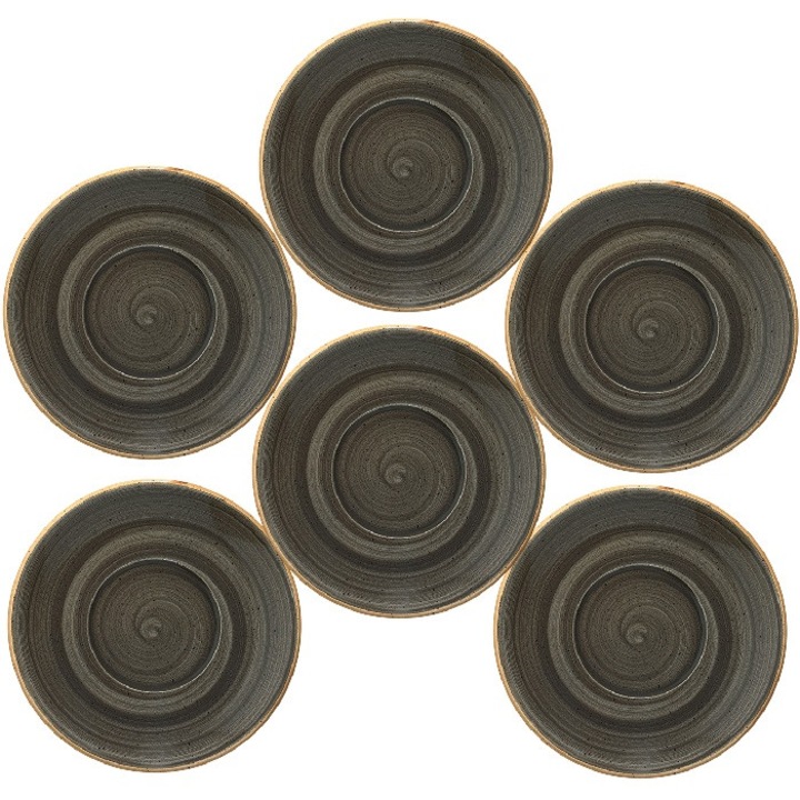 Bonna Space 6 darabos porcelán csészealj készlet, 17 cm