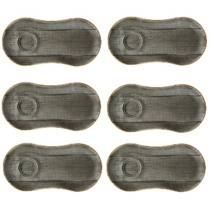 Bonna Space 6 darabos porcelán előételtányér készlet 25x12 cm