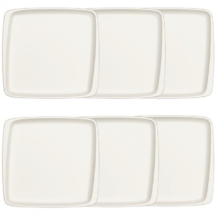 Bonna Moove 6 db négyzet alakú tányér készlet, 27x25cm, porcelán