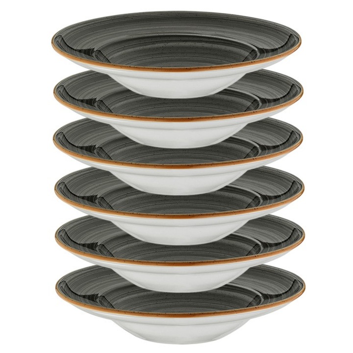 Bonna Space 6 db-os gourmet porcelán tányérkészlet, 30cm, mély