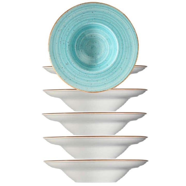 Bonna Aqua Mély porcelán tányér tésztához, porcelán, 6 darab 28cm, 400ml