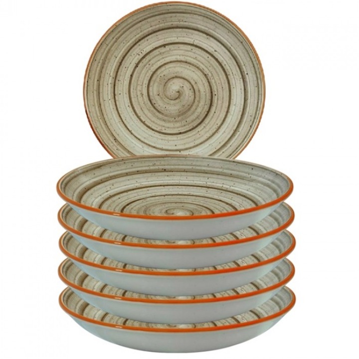 Bonna Terrain 6 db-os mélytányér készlet, Porcelán, 20 cm, 500ml, leveshez