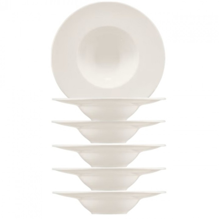 Set 6 Farfurii paste, Bonna, Banquiet, Portelan, 28 cm, Alb