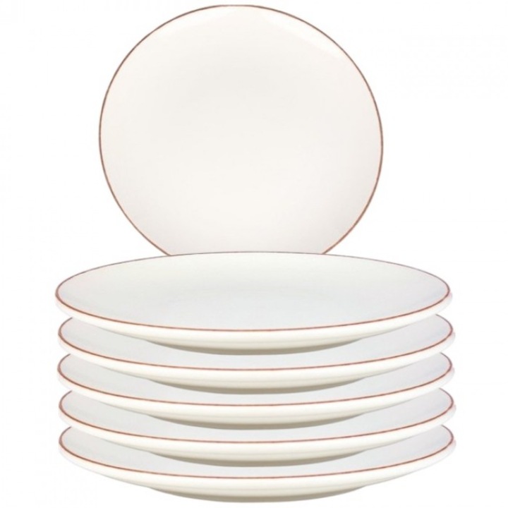 Set 6 farfurii Bonna Retro, portelan, 17cm