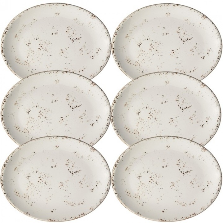 Bonna Grain 6 db ovális tányér készlet, 31cm, porcelán