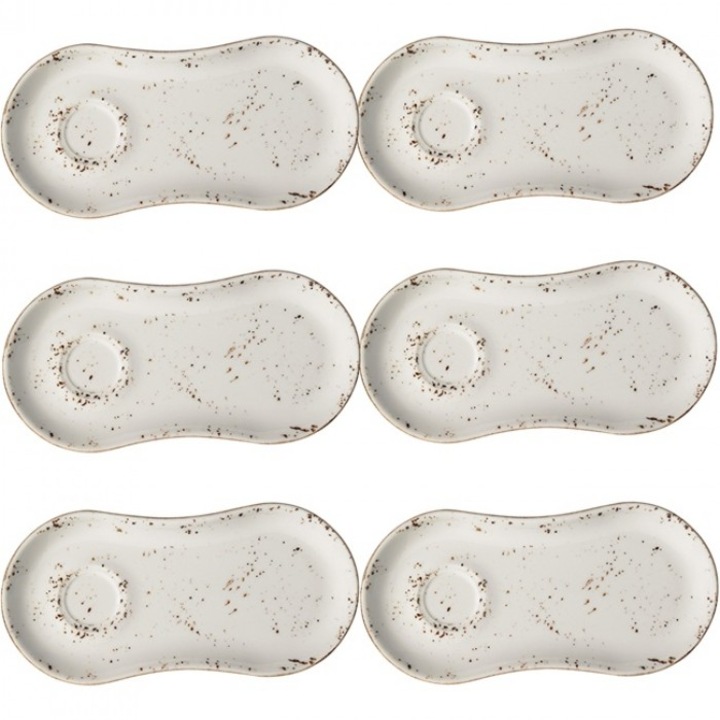 Bonna Grain 6 darabos porcelán előételtányér készlet 25x12 cm