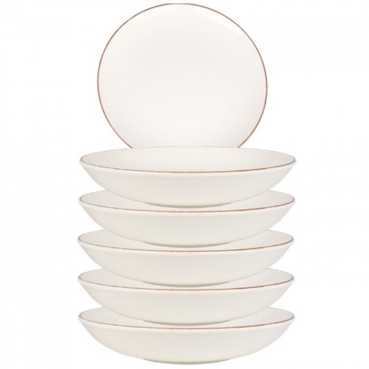 Bonna Retro 6 db-os mélytányér készlet, Porcelán, 20 cm, 500ml, leveshez