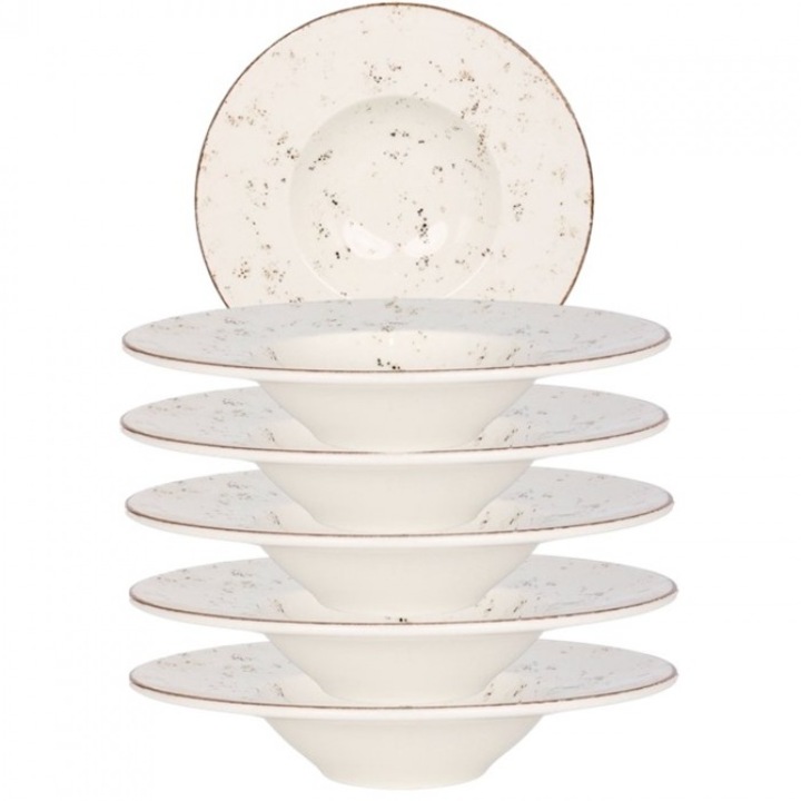 Bonna Grain Mély porcelán tányér tésztához, porcelán, 6 darab 28cm, 400ml