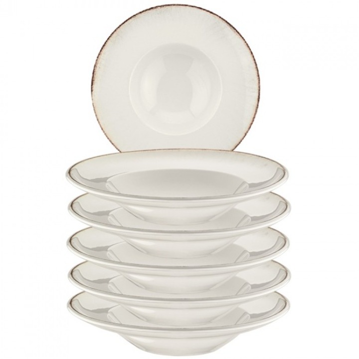 Bonna Retro Mély porcelán tányér tésztához, porcelán, 6 darab 28cm, 400ml