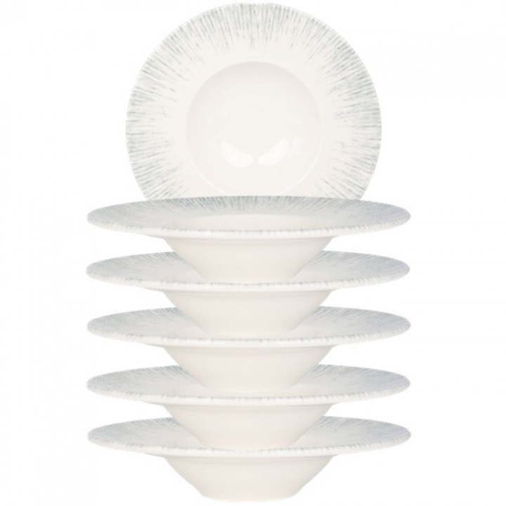 Bonna Iris Mély porcelán tányér tésztához, porcelán, 6 darab 28cm, 400ml
