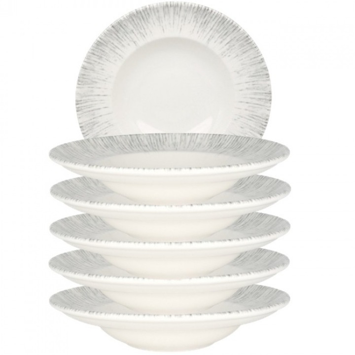 Bonna Iris 6 db-os gourmet porcelán tányérkészlet, 27cm 400ml, mély