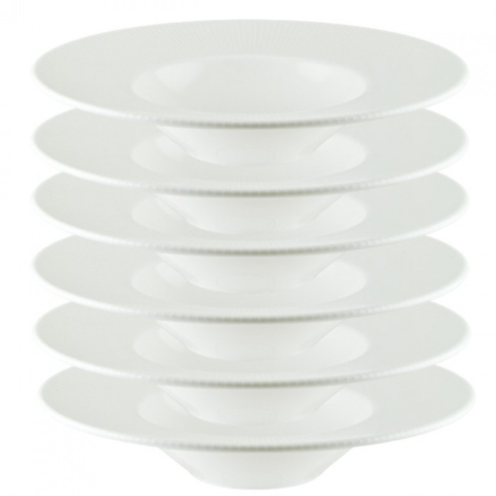 Bonna Iris White Mély porcelán tányér tésztához, porcelán, 6 darab 28cm, 400ml