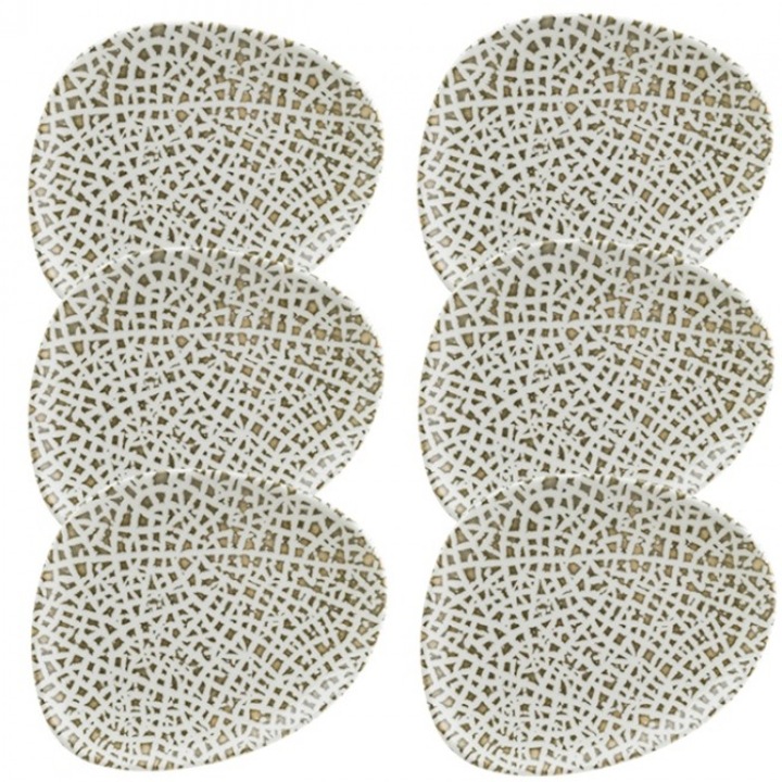 Bonna Lapya Wood Szett 6 darabos porcelántányér, 29cm