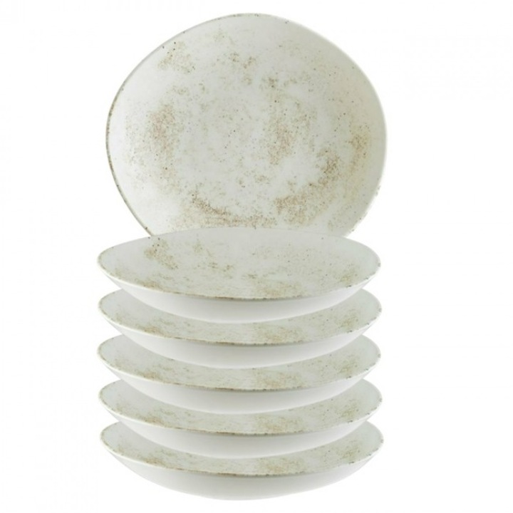 Bonna Nacrous Matt 6 darabos porcelán mélytányér készlet, 26cm, 790ml
