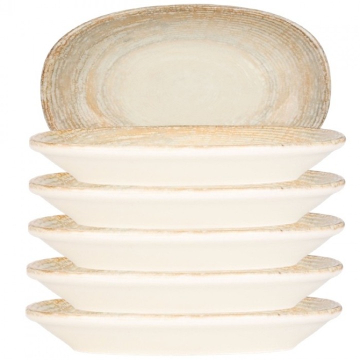 Bonna Patera 6 db ovális tányér készlet, 29x17cm, porcelán