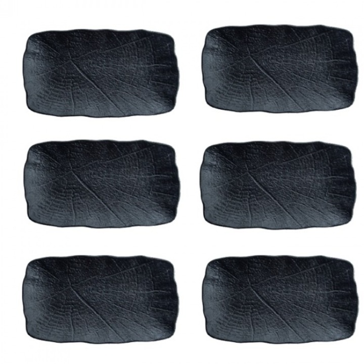 Bonna Shade 6 db-os tányérkészlet, porcelán, téglalap alakú, 15x8cm