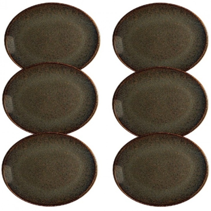 Bonna Ore Tierra 6 db ovális tányér készlet, 31x24cm, porcelán