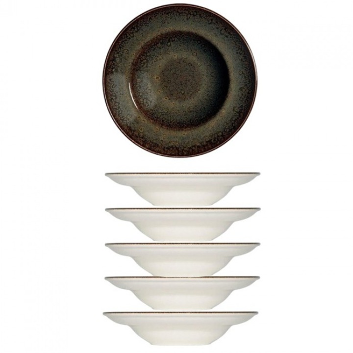 Bonna Ore Tierra 6 db-os gourmet porcelán tányérkészlet, 30cm, 550ml, mély