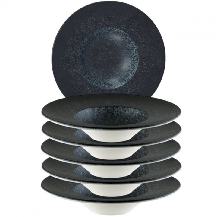 Set 6 farfurii paste Bonna Vesper Matt, portelan, 28cm, 400ml