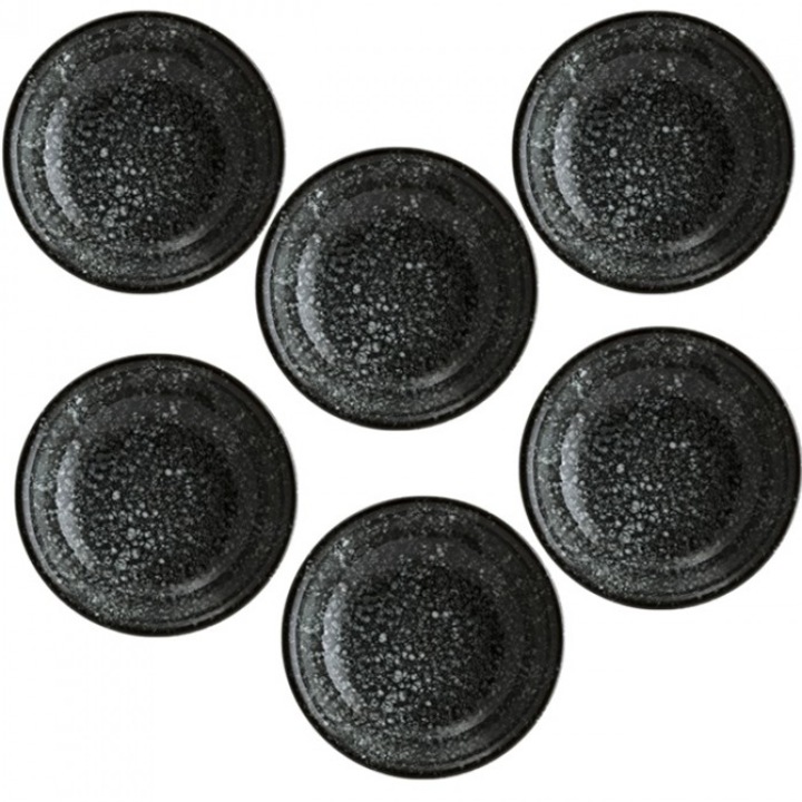 Bonna Cosmos Black6 darabos porcelán tányér készlet, 9cm, 50ml