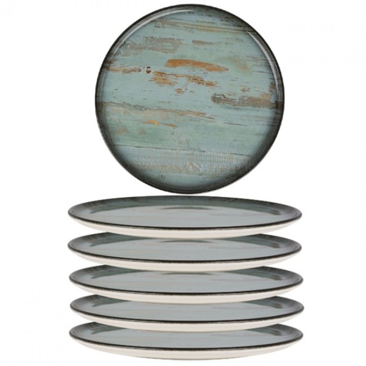 Bonna Madera 6 darabos porcelán pizzatányér készlet, 32 cm