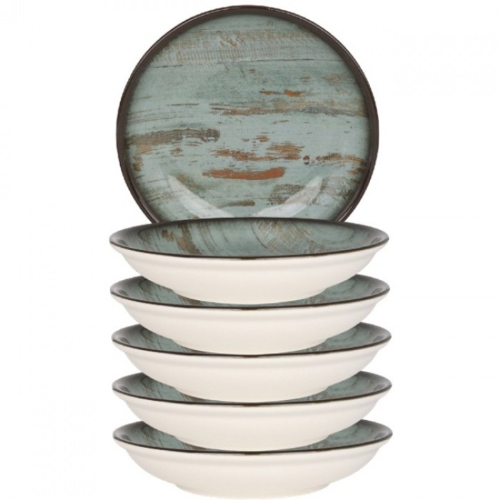 Bonna Madera 6 db-os mélytányér készlet, Porcelán, 20 cm, 500ml, leveshez