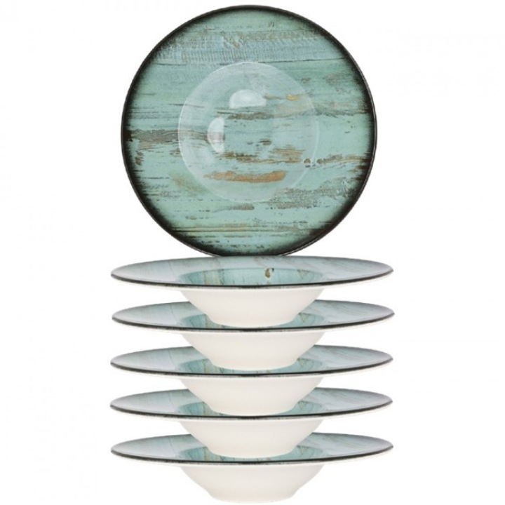 Bonna Madera Mély porcelán tányér tésztához, porcelán, 6 darab 28cm, 400ml