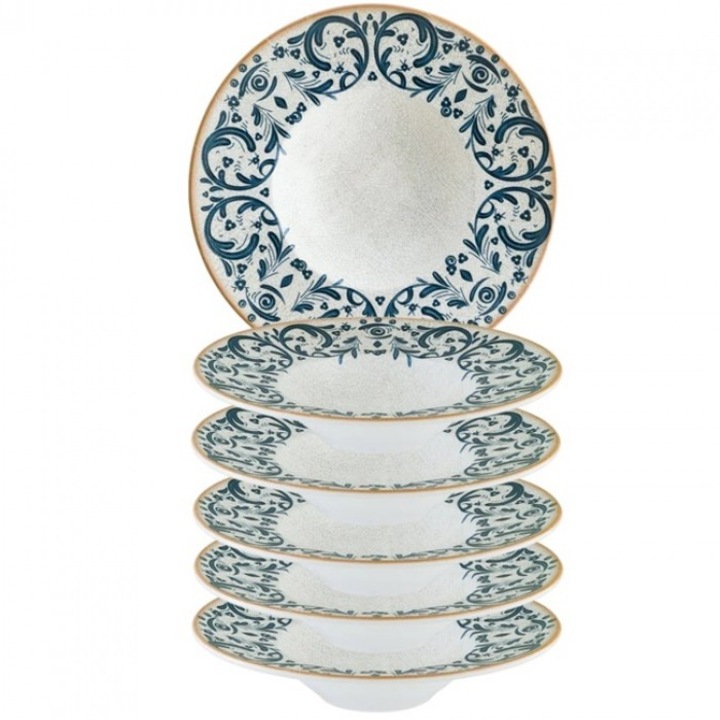 Bonna Viento Mély porcelán tányér tésztához, porcelán, 6 darab 28cm, 400ml
