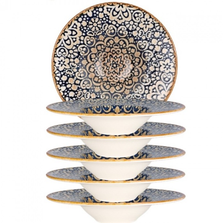 Bonna Alhambra Mély porcelán tányér tésztához, porcelán, 6 darab 28cm, 400ml