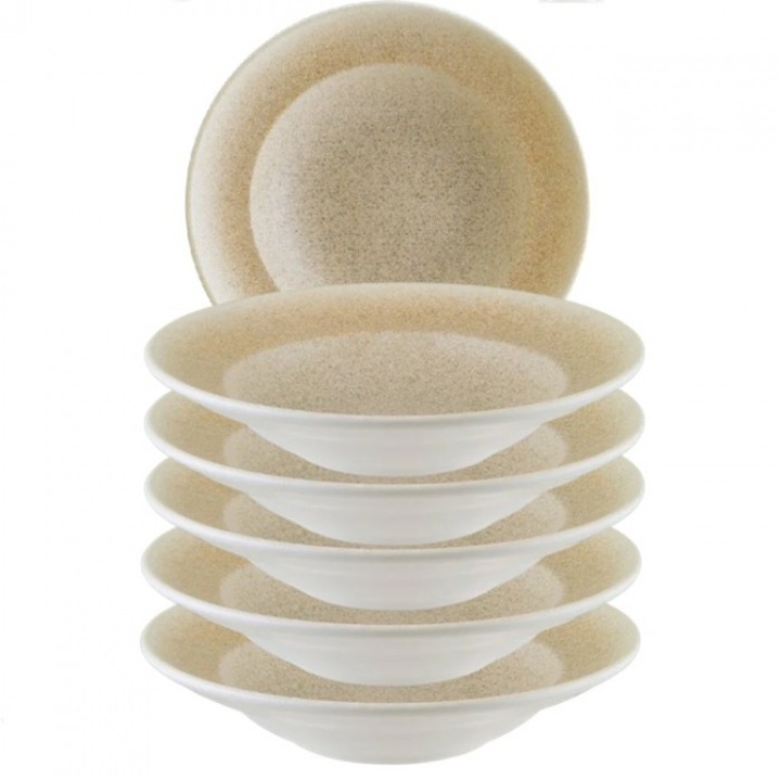 Bonna Luca Salmon 6 db-os gourmet porcelán tányérkészlet, 24cm, 400cm, mély