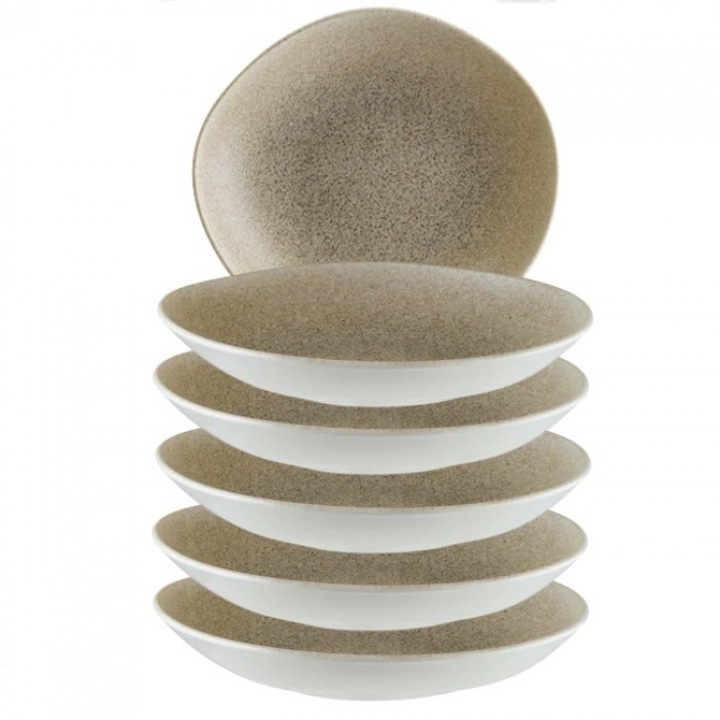 Bonna Luca Salmon 6 darabos porcelán mélytányér készlet, 26cm, 1000cm