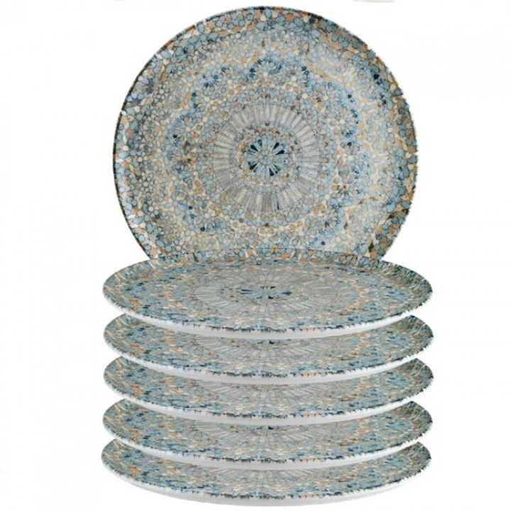 Bonna Luca Mosaic 6 darabos porcelán pizzatányér készlet, 32 cm